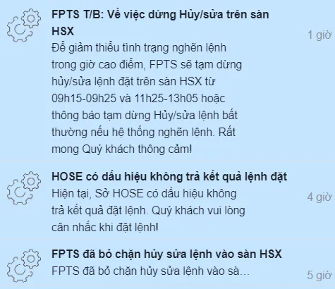 Nhiều CTCK đưa ra thông báo sẽ chặn Hủy/Sửa lệnh trên sàn HoSE để giảm thiểu tình trạng nghẽn lệnh - Ảnh 2. Nhiều CTCK đưa ra thông báo sẽ chặn Hủy/Sửa lệnh trên sàn HoSE để giảm thiểu tình trạng nghẽn lệnh - Ảnh 2.